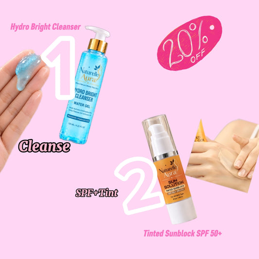 Daily skincare set with face wash and sunblock