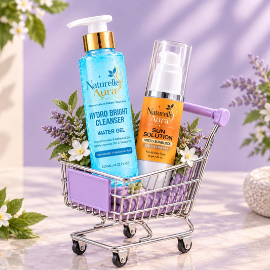 Naturelle Aura Daily Essential Bundle: face wash and SPF 50 sunblock